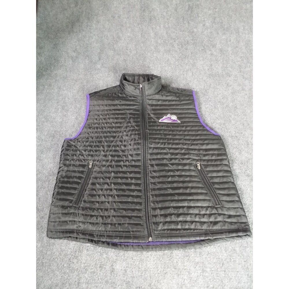 Colorado Rockies Sleeveless Puffer Vest Men Sz L King Soopers MLB Sportswear‎